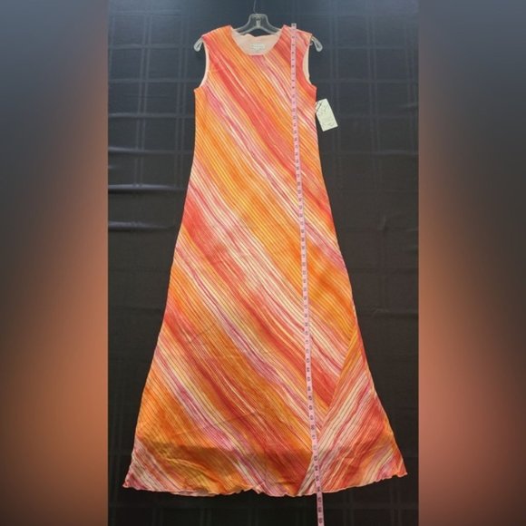 Bias Stripe Maxi Dress with Kimono Jacket - Picture 5 of 12